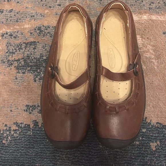 Keen Chocolate Leather Mary Jane Flats - Picture 2 of 6